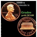 1988-s Proof Lincoln Cent 1c Grades GEM++ Proof De