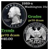1989-s Proof Washington Quarter 25c Grades GEM++ P