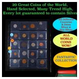 20 Great Coins of the World, hand selected, many t