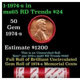 BU Shotgun Lincoln 1c roll, 1974-s 50 pcs Dunbar W