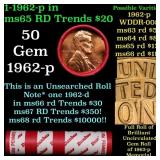 BU Shotgun Lincoln 1c roll, 1962-p 50 pcs Dunbar W