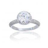 DECADENCE Sterling Silver Rhodium 8.00mm Round Cut