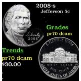 2008-s Proof Jefferson Nickel 5c Grades GEM++ Proo