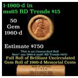 BU Shotgun Lincoln 1c roll, 1960-d 50 pcs Bank Wra