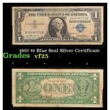 1957 $1 Blue Seal Silver Certificate Grades vf+