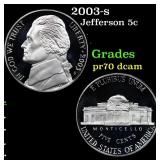 2003-s Proof Jefferson Nickel 5c Grades GEM++ Proo
