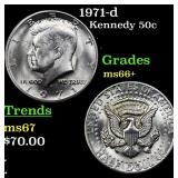 1971-d Kennedy Half Dollar 50c Grades GEM++ Unc