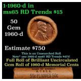 BU Shotgun Lincoln 1c roll, 1960-d 50 pcs Bank Wra