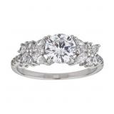 Decadence Sterling SIlver rhodium 7mm round cut fl