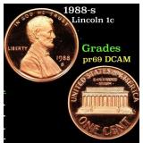 1988-s Proof Lincoln Cent 1c Grades GEM++ Proof De
