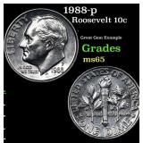 1988-p Roosevelt Dime 10c Grades GEM Unc