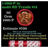 BU Shotgun Lincoln 1c roll, 1960-p 50 pcs Dunbar W