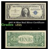 1957 $1 Blue Seal Silver Certificate Grades vf+
