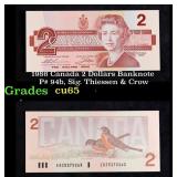 1986 Canada 2 Dollars Banknote P# 94b, Sig. Thiess