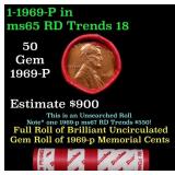 BU Shotgun Lincoln 1c roll, 1969-p 50 pcs Dunbar W