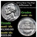 1972-p Jefferson Nickel Near Top Pop! 5c Graded GE