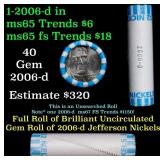 BU Shotgun Jefferson 5c roll, 2006-d 40 pcs Bank $