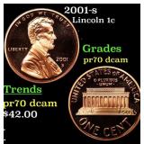 2001-s Proof Lincoln Cent 1c Grades GEM++ Proof De