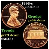 1998-s Proof Lincoln Cent 1c Grades GEM++ Proof De