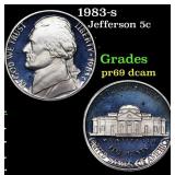 1983-s Proof Jefferson Nickel 5c Grades GEM++ Proo