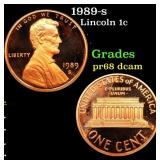 1989-s Proof Lincoln Cent 1c Grades GEM++ Proof De