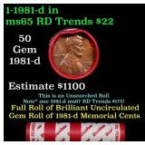 BU Shotgun Lincoln 1c roll, 1981-d 50 pcs Dunbar W