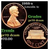 1988-s Proof Lincoln Cent 1c Grades GEM++ Proof De