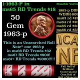 BU Shotgun Lincoln 1c roll, 1963-p 50 pcs Dunbar W