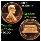 1989-s Proof Lincoln Cent 1c Grades GEM++ Proof De