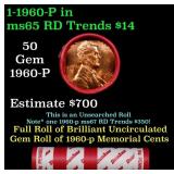 BU Shotgun Lincoln 1c roll, 1960-p 50 pcs Dunbar W