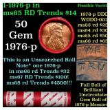 BU Shotgun Lincoln 1c roll, 1976-p 50 pcs Bank Wra