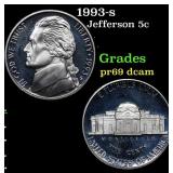 1993-s Proof Jefferson Nickel 5c Grades GEM++ Proo