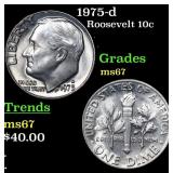 1975-d Roosevelt Dime 10c Grades GEM++ Unc