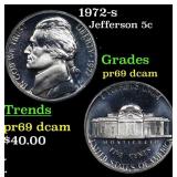 1972-s Proof Jefferson Nickel 5c Grades GEM++ Proo