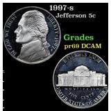 1997-s Proof Jefferson Nickel 5c Grades GEM++ Proo