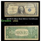 1957B $1 Blue Seal Silver Certificate Grades vf+