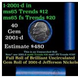 BU Shotgun Jefferson 5c roll, 2001-d 40 pcs Bank $