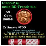 BU Shotgun Lincoln 1c roll, 1960-p 50 pcs Dunbar W