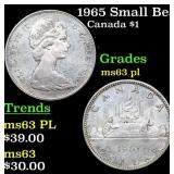 1965 Small Beads, Blunt 5 Canada Dollar Cameo! 1 G