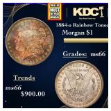 1884-o Morgan Dollar Rainbow Toned $1 Grades GEM+