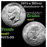1971-s Silver Eisenhower Dollar $1 Grades GEM++ Un
