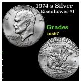 1974-s Silver Eisenhower Dollar $1 Grades GEM++ Un