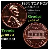 1962 Proof Lincoln Cent TOP POP! 1c Graded pr69 rd