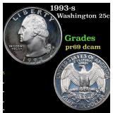 1993-s Proof Washington Quarter 25c Grades GEM++ P