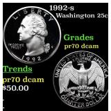 1992-s Proof Washington Quarter 25c Grades GEM++ P