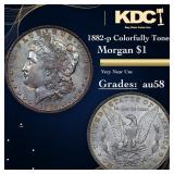 1882-p Morgan Dollar Colorfully Toned $1 Grades Ch