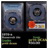 PCGS 1976-s Proof Roosevelt Dime 10c Graded pr69 d