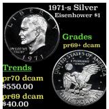 1971-s Silver Proof Eisenhower Dollar $1 Grades GE