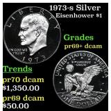 1973-s Silver Proof Eisenhower Dollar $1 Grades GE