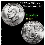 1972-s Silver Eisenhower Dollar $1 Grades GEM++ Un